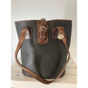 DOONEY & BOURKE VINTAGE PEBBLED LEATHER LARGE BUCKET BAG